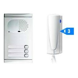 Golmar - Kit portero 3 lineas 4130-al(placa+transf.+3telef)