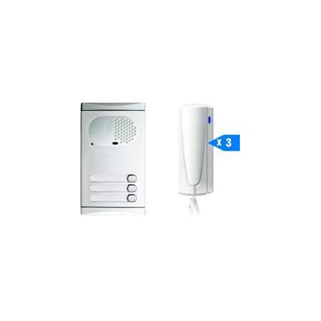 Golmar - Kit portero 3 lineas 4130-al(placa+transf.+3telef)