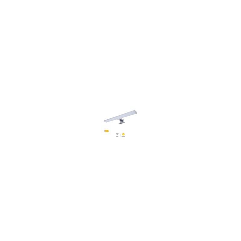 Aplique baño LED Laksa 8W 4000K IP44 Níquel