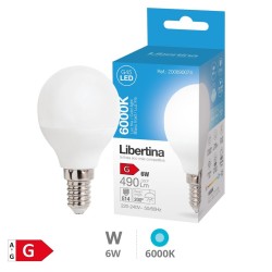 Bombilla LED esférica 6W E14 6000K