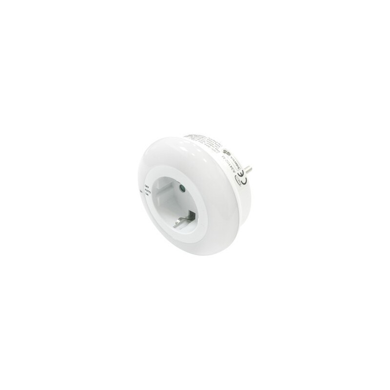 Luz noche + sensor día/noche + base enchufe.DH,4000º 230V