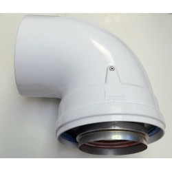 CODO 90ª ESTANCO  ALUMINIO/ ALUMINIO BLANCO 80/125 M/H SAUNIER DUBAL 08510100