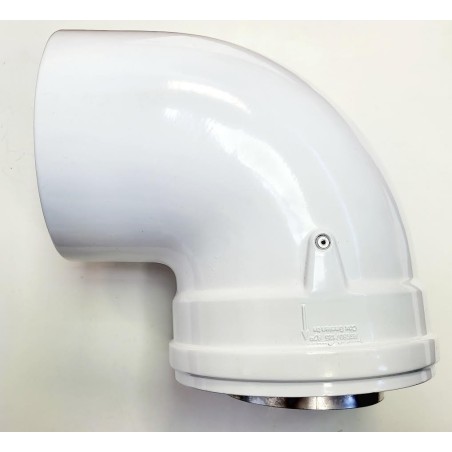 CODO 90ª ESTANCO  ALUMINIO/ ALUMINIO BLANCO 80/125 M/H SAUNIER DUBAL 08510100
