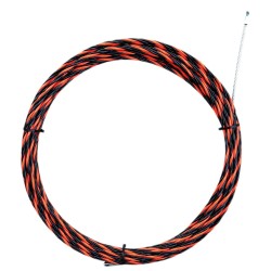 Guía pasacables trenzado PVC y acero 6mm,30M Rojo y negro