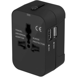 ADAPTADOR ENCHUFE UNIVERSAL VIAJE CON USB  + USB TIPO C  220V