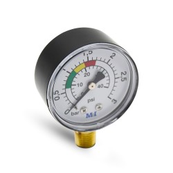MANÓMETRO 50MM,  SALIDA VERTICAL  0-3 BAR  1/4" PARA PISCINA