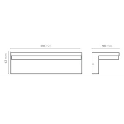 APLIQUE LED DE PARED OMER 9W, NEGRO ECOLUX 450LM 3000ºK
