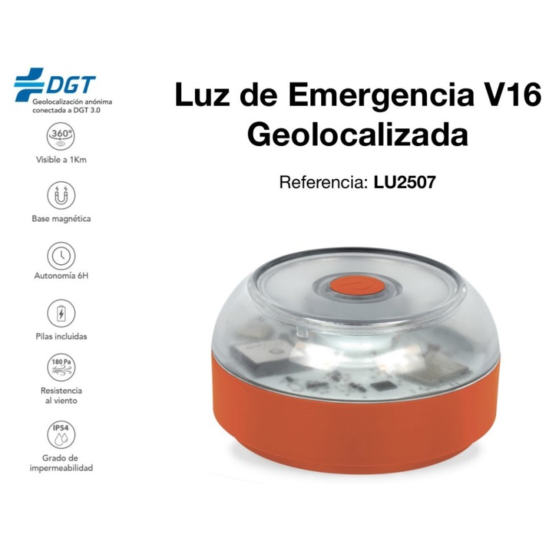 LUZ EMERGENCIA PARA COCHE,V16,DGT,TRAFICO LUZ LED,INTERMITENTE,JUPSTAR.