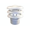DEFLECTOR ALUSTAR SOMBRERETE SIMPLE PARED 140MM, NEGARRA 3 ALAS PINTADO BLANCO