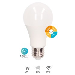 Bombilla LED estándar inteligente vía wifi y bluetooth 9W E27 CTT Regulable