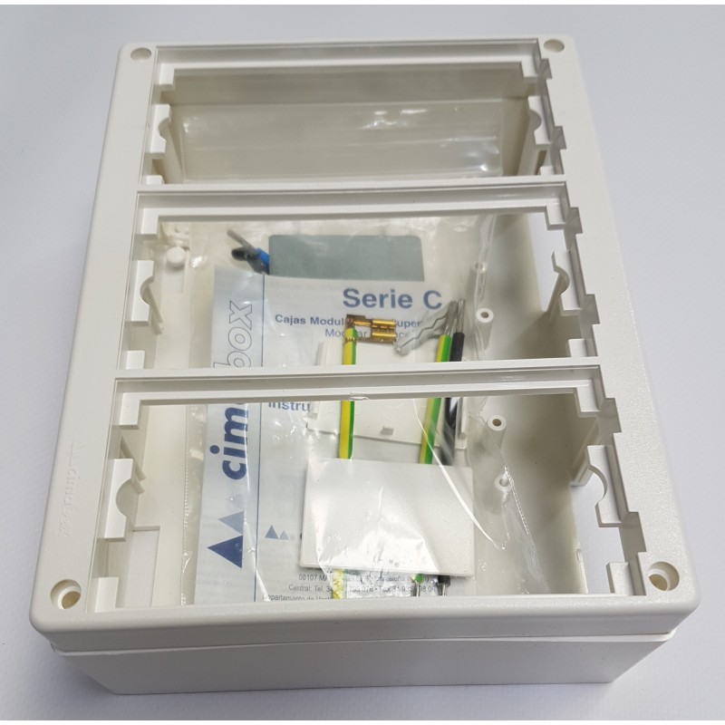 CAJA SUPERFICIE CIMA 3 MODULOS BLANCO NIEVE SIMON CONNECT